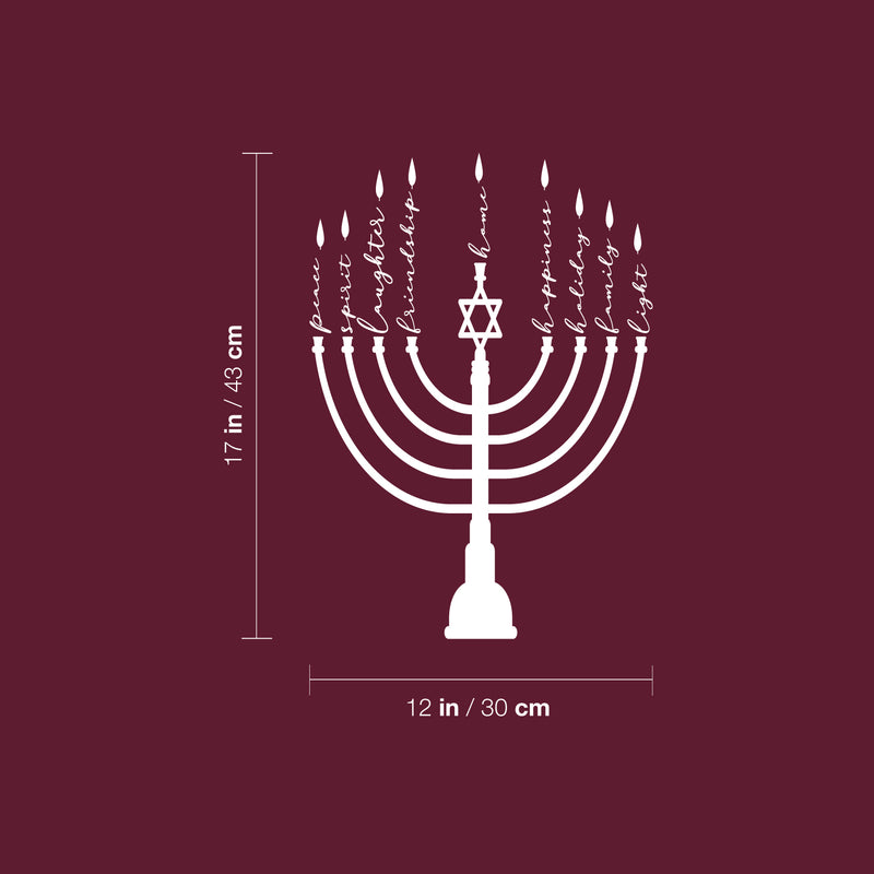 Vinyl Wall Art Decal - Hanukkiah Meaning - 17" x 12" - Modern Lovely Jewish Holiday Inspiring Sticker For Home Family Room Dining Room Coffee Shop Storefront Hebrew Culture Decor 4