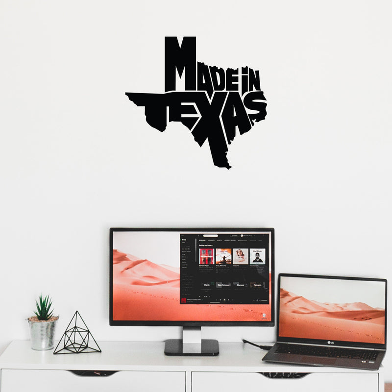 Vinyl Wall Art Decal - Made In Texas - 15" x 17" - Trendy Motivational Texas State Design Sticker For Home Living Room Office School Classroom Coffee Shop Storefront Windows Decor 2