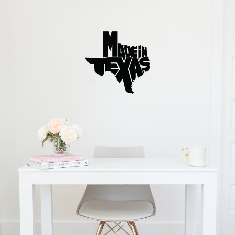 Vinyl Wall Art Decal - Made In Texas - 15" x 17" - Trendy Motivational Texas State Design Sticker For Home Living Room Office School Classroom Coffee Shop Storefront Windows Decor 3