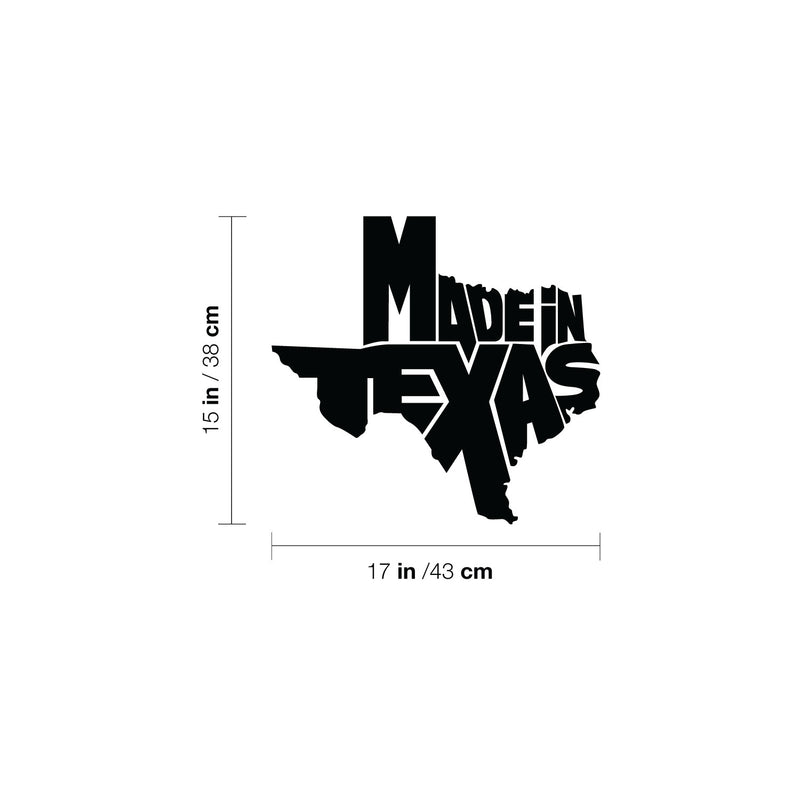 Vinyl Wall Art Decal - Made In Texas - 15" x 17" - Trendy Motivational Texas State Design Sticker For Home Living Room Office School Classroom Coffee Shop Storefront Windows Decor 4
