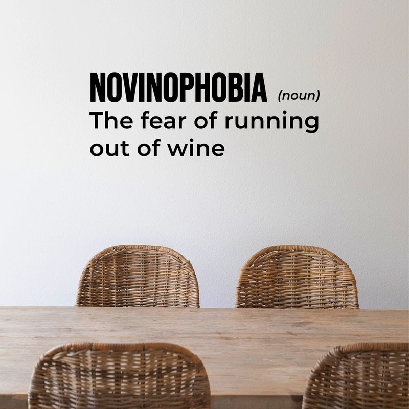 Vinyl Wall Art Decal - Novinophobia. The Fear Of Running Out Of Wine - 7" x 19" - Trendy Funny Adult Joke Sticker For Home Kitchen Restaurant Bar Coffee Shop Liquor Storefront Decor 3