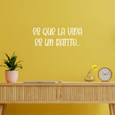 Vinyl Wall Art Decal - Es Que La Vida Es Un Ratito / Life Is Just A Little While - 9.5" x 25" - Inspiring Lovely Optimistic Spanish Quote Sticker For Bedroom Closet Living Room Decor 2