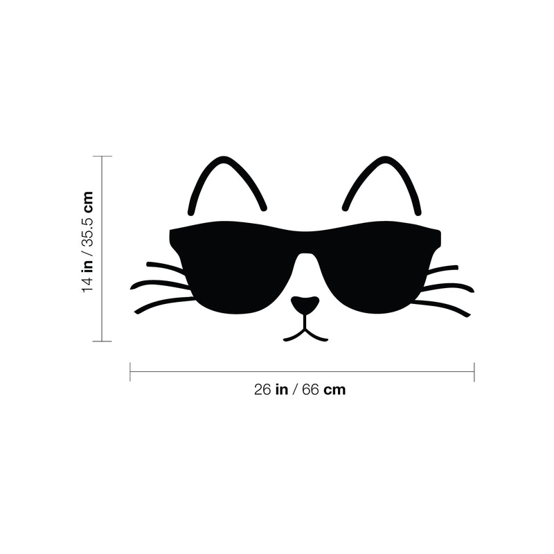 Vinyl Wall Art Decal - Cat Glasses - Modern Inspirational Cute Kitten Design Sticker For Home Vet Office Bedroom Living Room Pet Lovers Decor 4