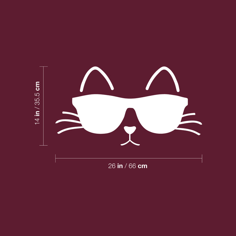 Vinyl Wall Art Decal - Cat Glasses - 14" x 26" - Modern Inspirational Cute Kitten Design Sticker For Home Vet Office Bedroom Living Room Pet Lovers Decor 4