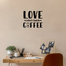 Vinyl Wall Art Decal - Love Is In The Air And Smells Like Coffee - 17" x 20" - Caffeine Lovers Quote Mug Design Sticker For Home Office Kitchenette Coffee Shop Storefront Decor 3