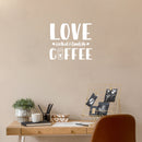 Vinyl Wall Art Decal - Love Is In The Air And Smells Like Coffee - 17" x 20" - Caffeine Lovers Quote Mug Design Sticker For Home Office Kitchenette Coffee Shop Storefront Decor 3
