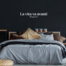 Vinyl Wall Art Decal - La Vita Va Avanti - 4" x 20" - Trendy Cute Inspirational French Words Quote Sticker For Home Office Bedroom Living Room Mirror Decor 2