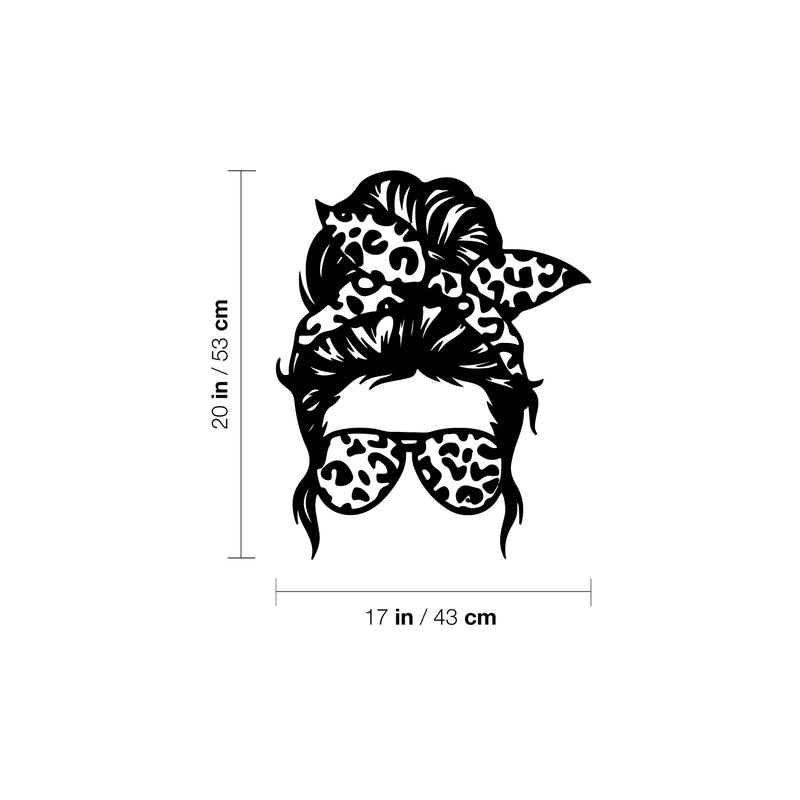 Vinyl Wall Art Decal - Woman With Aviator Glasses - Trendy Girl Face Shape Sticker Women Design For Home Bedroom Closet Beauty Hair Salon Store Decor 4