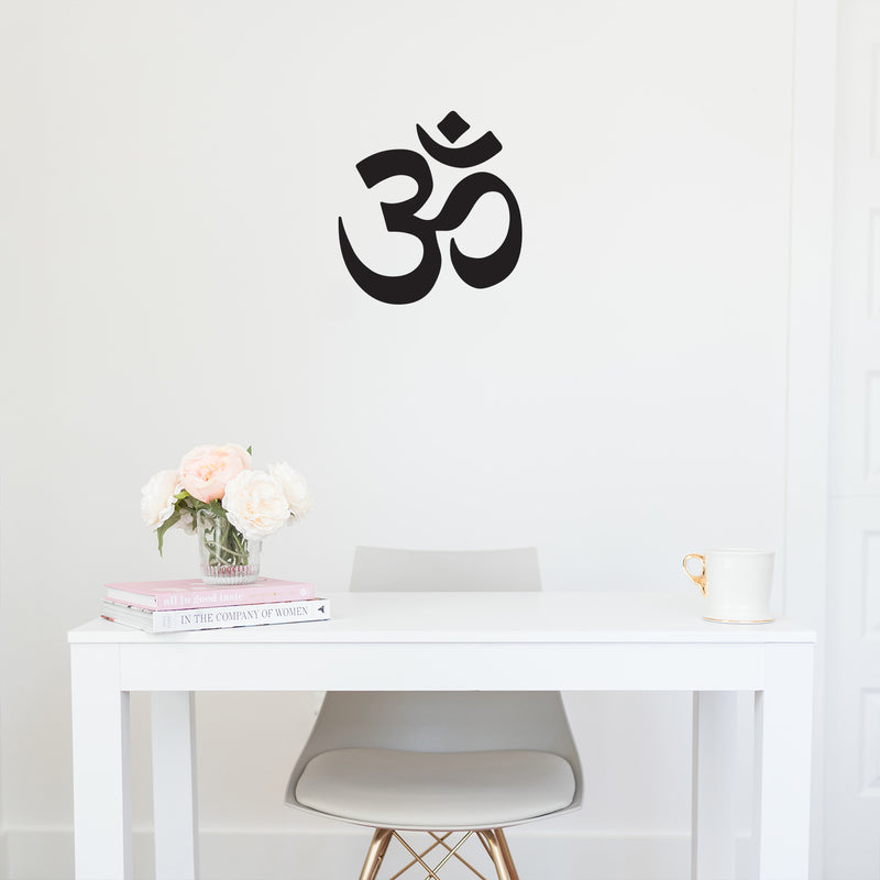 Vinyl Wall Art Decal - Ohm Symbol - 18" x 19" - Trendy Inspirational Quote Sticker Design For Yoga Class Home Bedroom Studio Namaste Meditation Store Decor 3