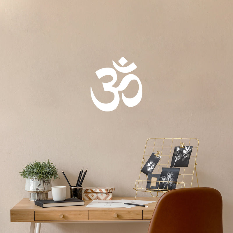 Vinyl Wall Art Decal - Ohm Symbol - 18" x 19" - Trendy Inspirational Quote Sticker Design For Yoga Class Home Bedroom Studio Namaste Meditation Store Decor 2