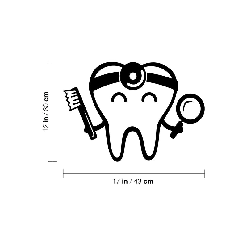 Vinyl Wall Art Decal - Cute Tooth - Modern Shape Dental Health Quote For Children Bathroom Home Montessori Bedroom iKids Room Dentist Office Decor 4