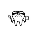 Vinyl Wall Art Decal - Cute Tooth - Modern Shape Dental Health Quote For Children Bathroom Home Montessori Bedroom iKids Room Dentist Office Decor 1