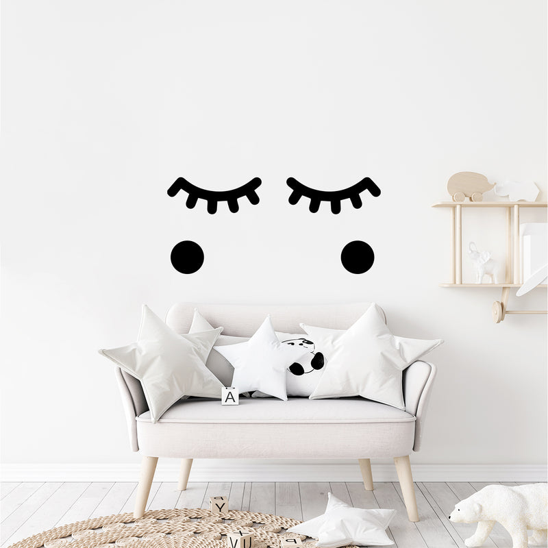 Vinyl Wall Art Decal - Sleep Eyes - Trendy Inspirational Cute Design Sticker For Children Bedroom Home Baby Nursery Daycare Kids Room Decor 2