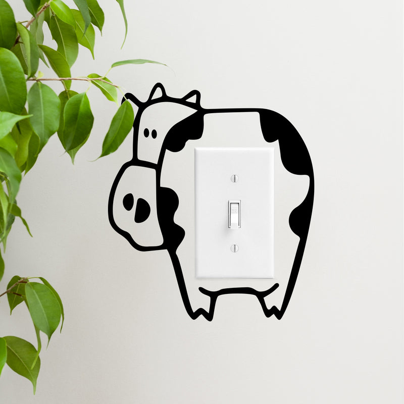 Vinyl Wall Art Decal - Cow Butt - - Trendy Quote Animal Design Sticker For Home Living Room Kids Room Playroom Nursery Office Light Switch Decor 2