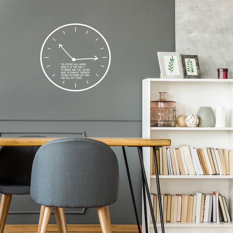 Vinyl Wall Art Decal - The Future Will Arrive - 18" x 18" - Modern Motivational Self Love Quote Sticker For Home Bedroom Office Therapy Living Room Decor 2