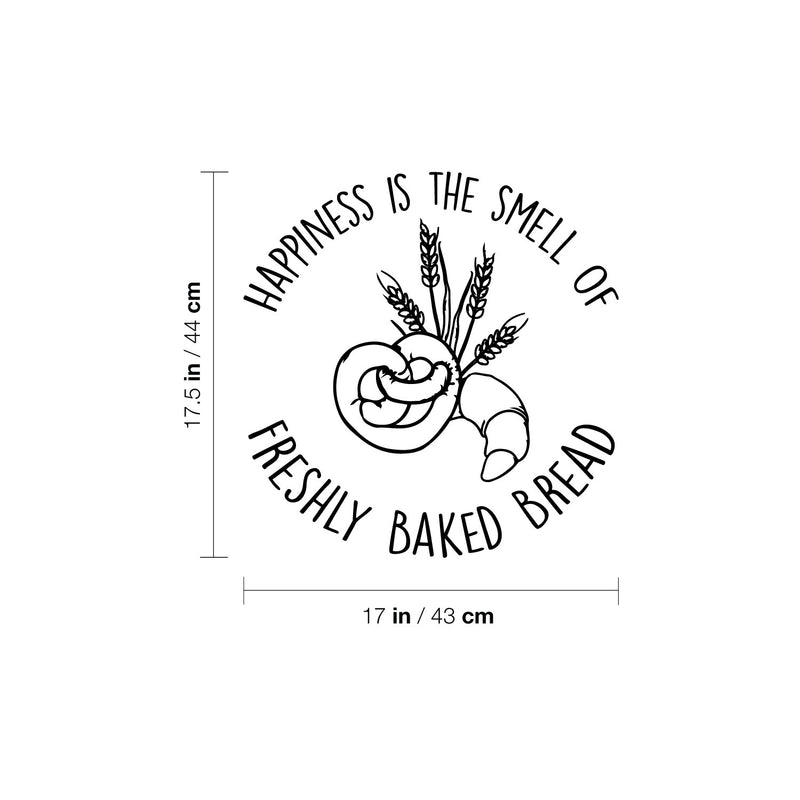 Vinyl Wall Art Decal - Happiness Is The Smell Of Freshly Baked Bread - 17. Modern Inspirational Funny Quote Sticker For Home Kitchen Restaurant Store Dining Room Decor 4