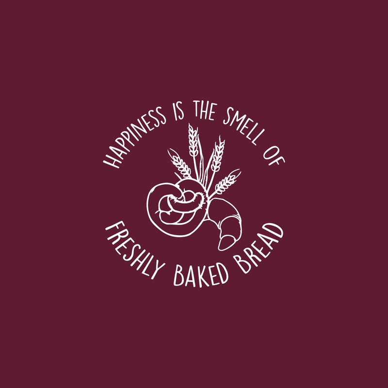 Vinyl Wall Art Decal - Happiness Is The Smell Of Freshly Baked Bread - 17.5" x 17" - Modern Inspirational Funny Quote Sticker For Home Kitchen Restaurant Store Dining Room Decor 1