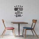 Vinyl Wall Art Decal - All American Girl - Trendy Modern Quote Glasses Silhouette Design Sticker For Home Office Bedroom Closet Mirror Living RoomDecor 2