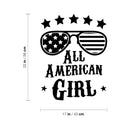 Vinyl Wall Art Decal - All American Girl - 22" x 17" - Trendy Modern Quote Glasses Silhouette Design Sticker For Home Office Bedroom Closet Mirror Living RoomDecor 4