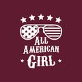 Vinyl Wall Art Decal - All American Girl - 22" x 17" - Trendy Modern Quote Glasses Silhouette Design Sticker For Home Office Bedroom Closet Mirror Living RoomDecor 1