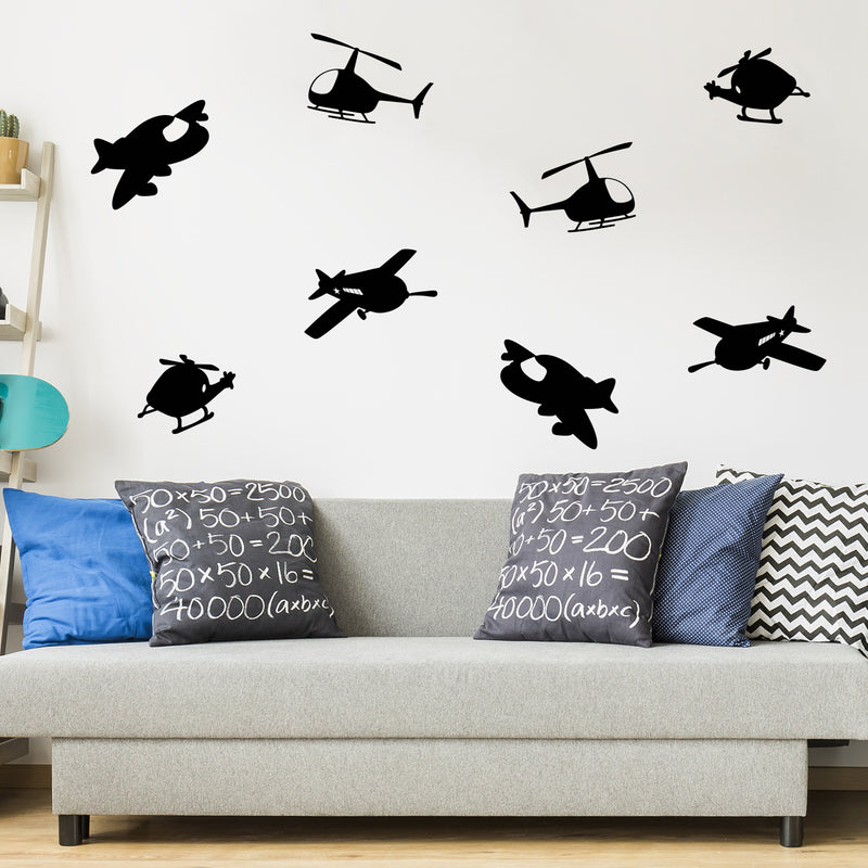 Vinyl Wall Art Decal - Airplanes Kids - 16.5" x 48" - Modern Inspiring Lovely Planes Deigns Sticker For Home Boys Room Toddlers Bedroom Nursery Playroom Kindergarten Daycare Fun Decor 2