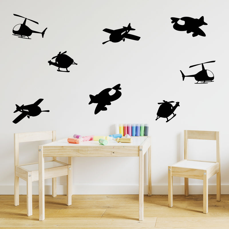 Vinyl Wall Art Decal - Airplanes Kids - 16. Modern Inspiring Lovely Planes Deigns Sticker For Home Boys Room Toddlers Bedroom Nursery Playroom Kindergarten Daycare Fun Decor 5