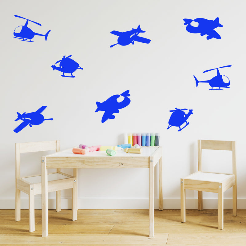 Vinyl Wall Art Decal - Airplanes Kids - 16.5" x 48" - Modern Inspiring Lovely Planes Deigns Sticker For Home Boys Room Toddlers Bedroom Nursery Playroom Kindergarten Daycare Fun Decor 3