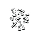 Vinyl Wall Art Decal - Math Signs - 20" x 17" - Trendy Motivational Educational Back to School Design Sticker For Classroom Kids Room Home Kindergarten Funny Playroom Preschool Decor 1