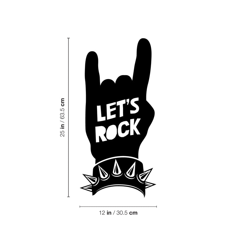 Vinyl Wall Art Decal - Let's Rock - 25" x 12" - Trendy Inspirational Hand Design Sticker For Teen Bedroom School Classroom Closet Mirror Kids Room Decor 4