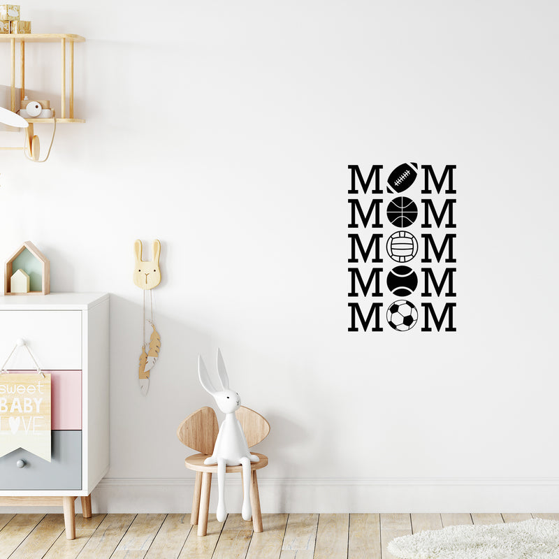 Vinyl Wall Art Decal - Sports MOM - 23. Trendy Cool Fun Design Quote Sticker For Home Kids Room Baby's Nursery Living Room Playroom Kindergarten Daycare Decor 2