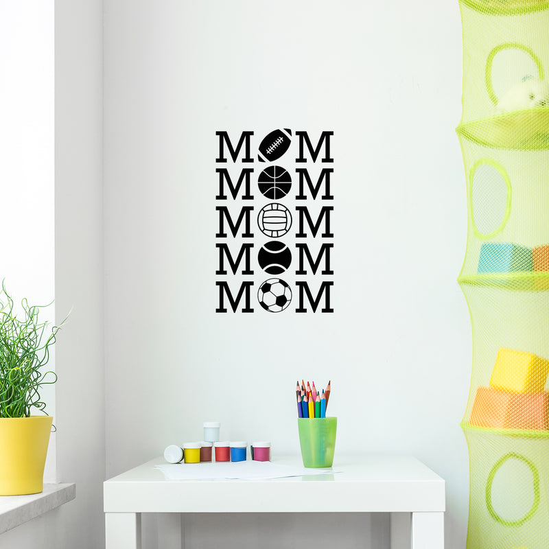 Vinyl Wall Art Decal - Sports MOM - 23.5" x 15" - Trendy Cool Fun Design Quote Sticker For Home Kids Room Baby's Nursery Living Room Playroom Kindergarten Daycare Decor 3