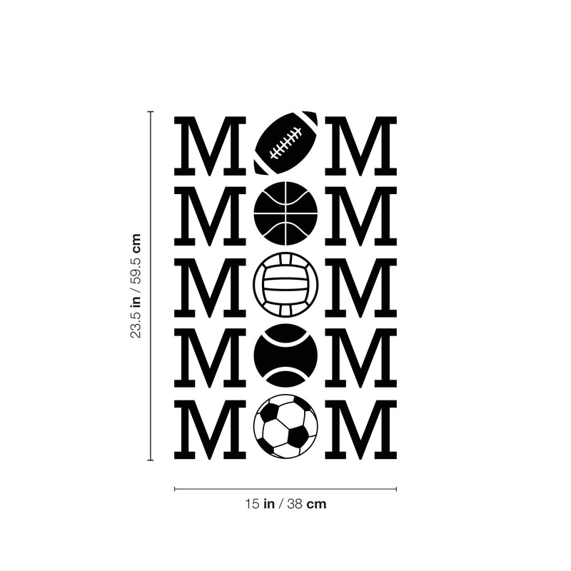 Vinyl Wall Art Decal - Sports MOM - 23.5" x 15" - Trendy Cool Fun Design Quote Sticker For Home Kids Room Baby's Nursery Living Room Playroom Kindergarten Daycare Decor 4