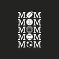 Vinyl Wall Art Decal - Sports MOM - 23.5" x 15" - Trendy Cool Fun Design Quote Sticker For Home Kids Room Baby's Nursery Living Room Playroom Kindergarten Daycare Decor 1