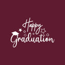 Vinyl Wall Art Decal - Happy Graduation - 25" x 17" - Modern Inspirational Educational Quote Sticker For Teachers Home School Kids Room Work Office Classroom Decor 1