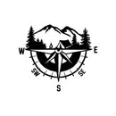 Vinyl Wall Art Decal - Compass Camping Scene - 17" x 20" - Motivating Positive Lifestyle Cool Mountain Design Quote Sticker For Home Living Room Office Storefront Coffee Shop Decor 1
