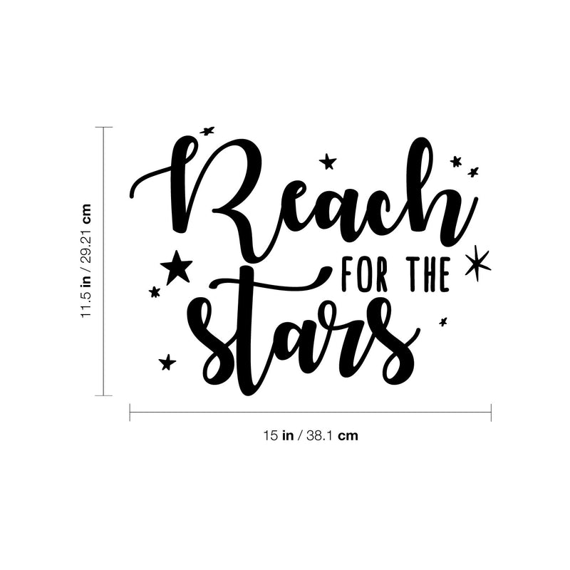 Vinyl Wall Art Decal - Reach For The Stars - - Modern Inspirational Cute girls Quote Sticker For Home School Office Kids room Bedroom Nursery Decor 4