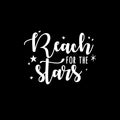 Vinyl Wall Art Decal - Reach For The Stars - 15" x 11.5" - Modern Inspirational Cute girls Quote Sticker For Home School Office Kids room Bedroom Nursery Decor 1