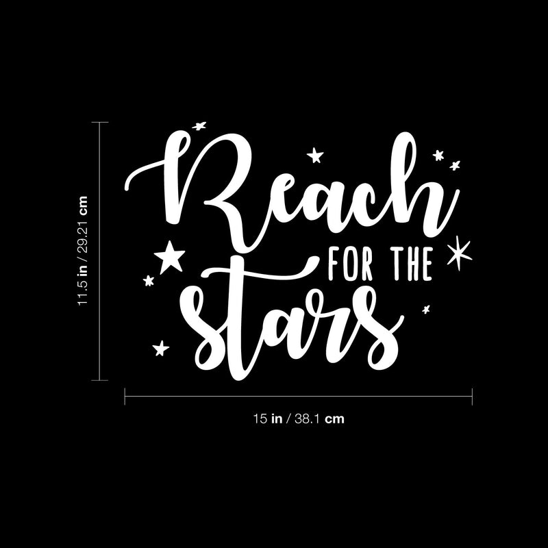 Vinyl Wall Art Decal - Reach For The Stars - 15" x 11.5" - Modern Inspirational Cute girls Quote Sticker For Home School Office Kids room Bedroom Nursery Decor 4