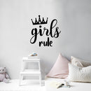 Vinyl Wall Art Decal - Girls Rule - 13" x 13" - Modern Inspirational Cute Quote Sticker For Home School Office Kids room Bedroom Nursery Decor 2