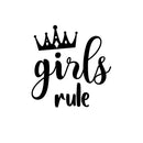 Vinyl Wall Art Decal - Girls Rule - 13" x 13" - Modern Inspirational Cute Quote Sticker For Home School Office Kids room Bedroom Nursery Decor 1