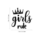 Vinyl Wall Art Decal - Girls Rule - 13" x 13" - Modern Inspirational Cute Quote Sticker For Home School Office Kids room Bedroom Nursery Decor 4