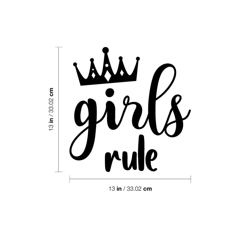Vinyl Wall Art Decal - Girls Rule - 13" x 13" - Modern Inspirational Cute Quote Sticker For Home School Office Kids room Bedroom Nursery Decor 4