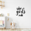 Vinyl Wall Art Decal - Girls Rule - 13" x 13" - Modern Inspirational Cute Quote Sticker For Home School Office Kids room Bedroom Nursery Decor 3