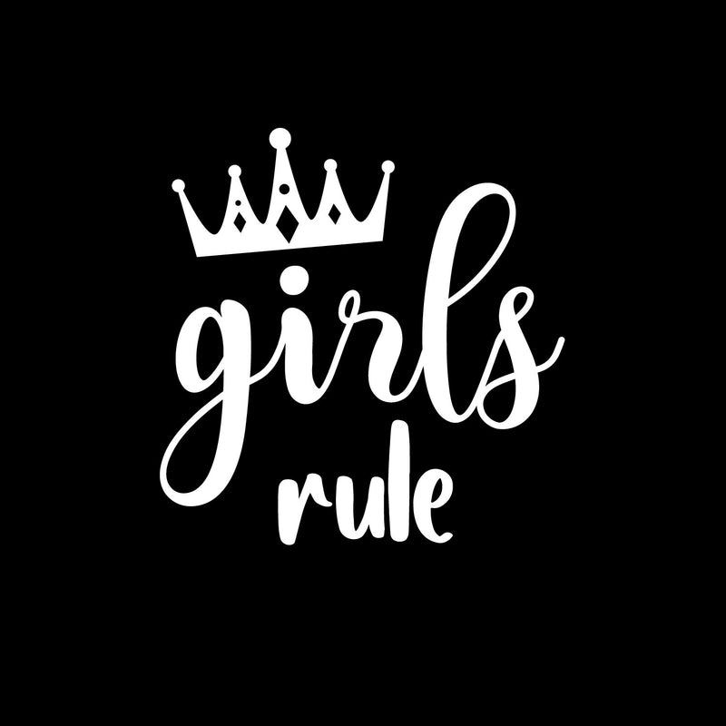 Vinyl Wall Art Decal - Girls Rule - 13" x 13" - Modern Inspirational Cute Quote Sticker For Home School Office Kids room Bedroom Nursery Decor 1