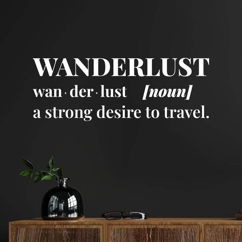 Vinyl Wall Art Decal - Wanderlust. A Strong Desire To Travel - 5" x 15" - Inspirational Good Vibes Quote Sticker For Adventure Lovers Living Room Office Coffee Shop Storefront Decor 2