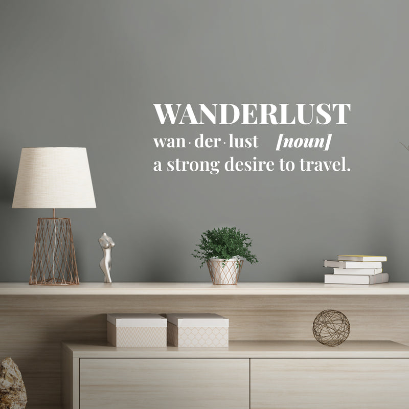 Vinyl Wall Art Decal - Wanderlust. A Strong Desire To Travel - 5" x 15" - Inspirational Good Vibes Quote Sticker For Adventure Lovers Living Room Office Coffee Shop Storefront Decor 3