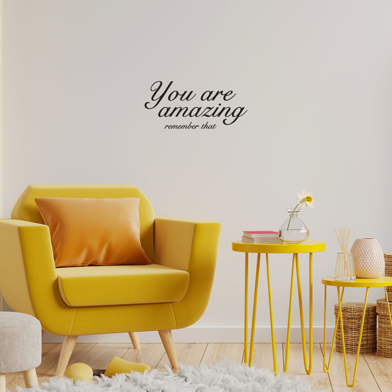 Vinyl Wall Art Decal - You Are Amazing Remember That - 11. Modern Inspiring Lovely Positive Quote Sticker For Home Bedroom Kids Room Playroom Classroom Office Decor 3