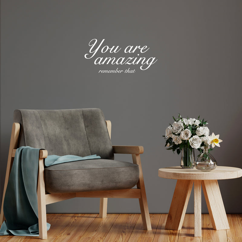 Vinyl Wall Art Decal - You Are Amazing Remember That - 11. Modern Inspiring Lovely Positive Quote Sticker For Home Bedroom Kids Room Playroom Classroom Office Decor 5