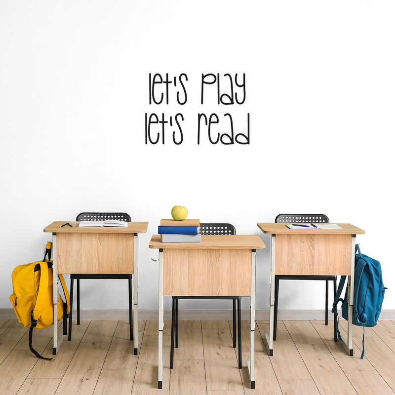 Vinyl Wall Art Decal - Let's Play Let's Read - 17" x 25" - Modern Fun Lovely Inspirational Sticker For Kids Room Toddlers Nursery Playroom Kindergarten Classroom Daycare Playground Decor 3