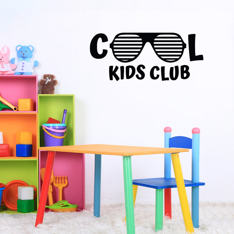 Vinyl Wall Art Decal - Cool Kids Club - Trendy Inspirational Cool Glasses Design Sticker For Children Bedroom Home Baby Nursery Daycare Kids Room Decor 3